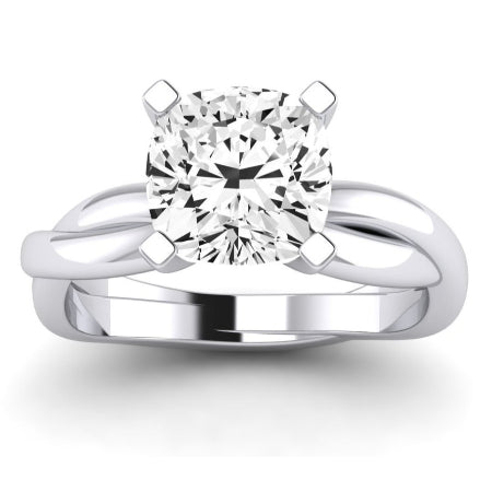 Baneberry Moissanite Matching Band Only (does Not Include Engagement Ring)  For Ring With Cushion Center whitegold