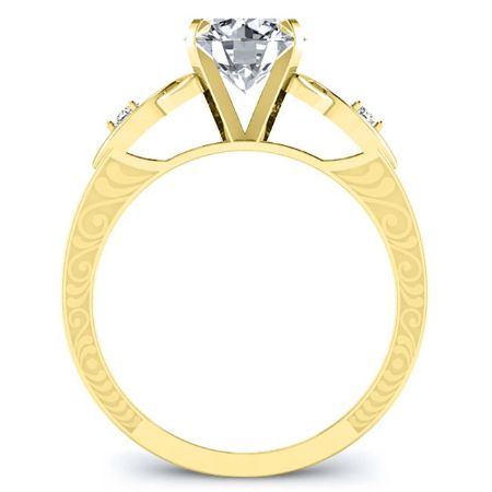 Venus Moissanite Matching Band Only (engagement Ring Not Included) For Ring With Round Center yellowgold