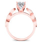 Sophora Moissanite Matching Band Only (engagement Ring Not Included) For Ring With Princess Center rosegold