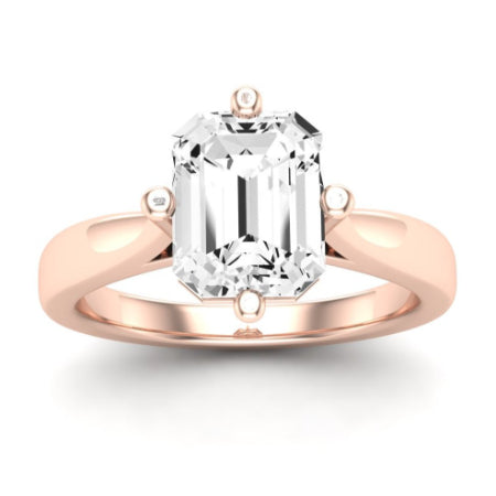 Gardenia Moissanite Matching Band Only ( Engagement Ring Not Included)  For Ring With Emerald Center rosegold