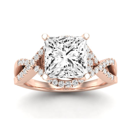 Dianella Moissanite Matching Band Only (does Not Include Engagement Ring)  For Ring With Princess Center rosegold