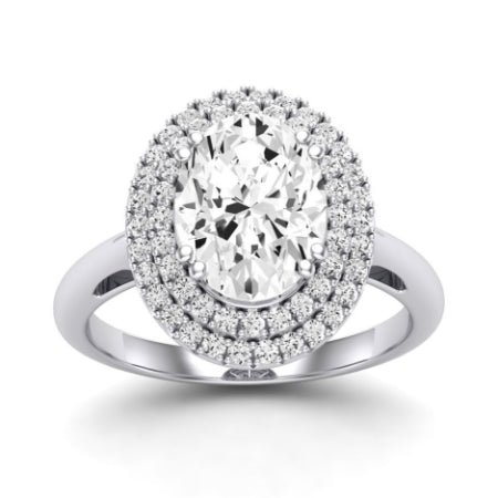 Tulip Moissanite Matching Band Only ( Engagement Ring Not Included) For Ring With Oval Center whitegold