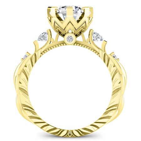 Oleana Moissanite Matching Band Only (engagement Ring Not Included) For Ring With Round Center yellowgold