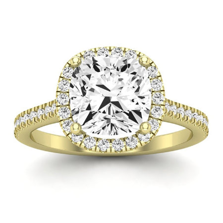 Mallow Moissanite Matching Band Only (does Not Include Engagement Ring)   For Ring With Cushion Center yellowgold