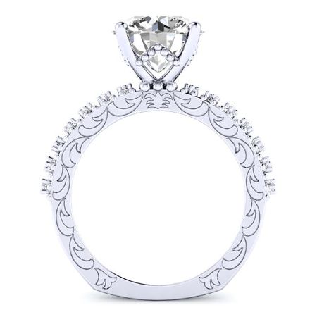 Carmel Diamond Matching Band Only (engagement Ring Not Included) For Ring With Round Center whitegold