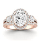 Erica Moissanite Matching Band Only (does Not Include Engagement Ring) For Ring With Oval Center rosegold