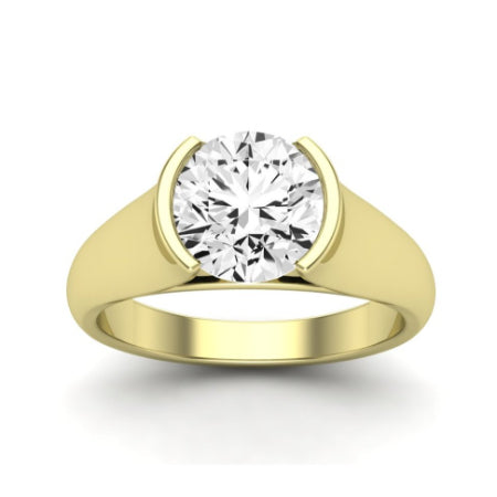 Jasmine Diamond Matching Band Only (does Not Include Engagement Ring) For Ring With Round Center yellowgold