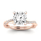 Iris Moissanite Matching Band Only (does Not Include Engagement Ring) For Ring With Cushion Center rosegold