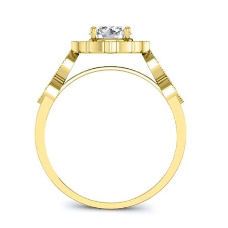 Petal Diamond Matching Band Only (engagement Ring Not Included) For Ring With Round Center yellowgold