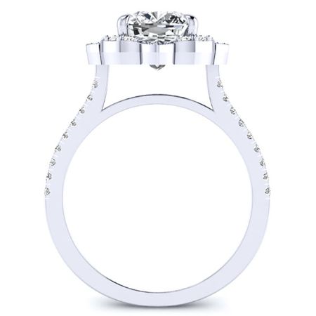 Rockrose Diamond Matching Band Only (engagement Ring Not Included) For Ring With Cushion Center whitegold