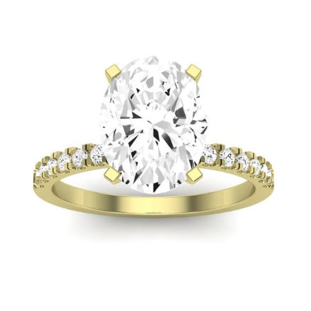Dahlia Moissanite Matching Band Only (engagement Ring Not Included) For Ring With Oval Center yellowgold