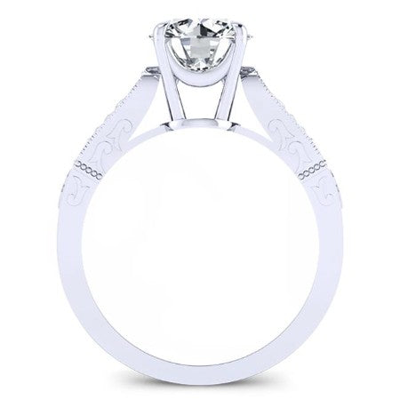 Heath Moissanite Matching Band Only (engagement Ring Not Included) For Ring With Round Center whitegold
