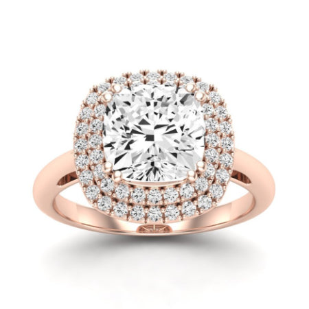 Tulip Moissanite Matching Band Only ( Engagement Ring Not Included) For Ring With Cushion Center rosegold