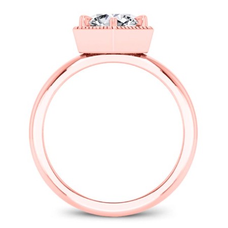 Aspen Moissanite Matching Band Only (engagement Ring Not Included) For Ring With Cushion Center rosegold