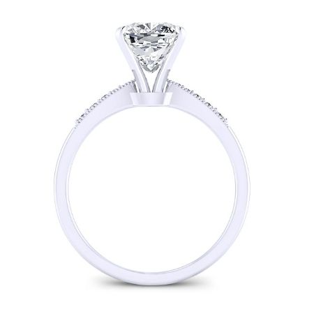 Poppy Moissanite Matching Band Only (engagement Ring Not Included) For Ring With Cushion Center whitegold