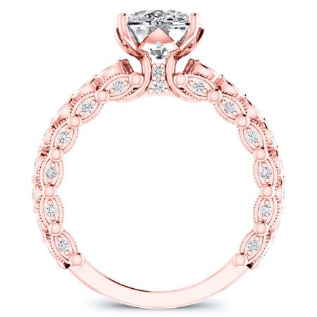 Kassia Moissanite Matching Band Only (engagement Ring Not Included) For Ring With Cushion Center rosegold