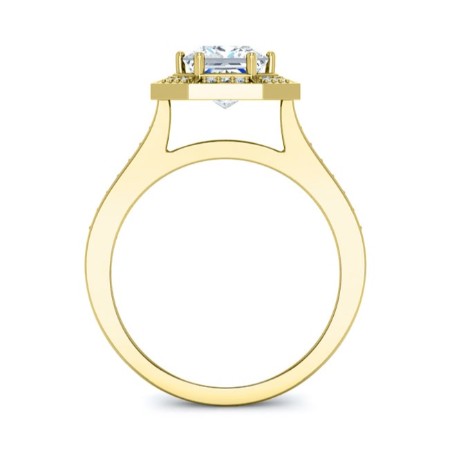 Anise Moissanite Matching Band Only (engagement Ring Not Included) For Ring With Round Center yellowgold