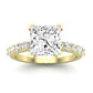 Magnolia Moissanite Matching Band Only (does Not Include Engagement Ring) For Ring With Princess Center yellowgold