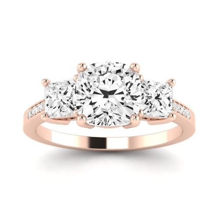 Dietes Moissanite Matching Band Only (does Not Include Engagement Ring) For Ring With Cushion Center rosegold