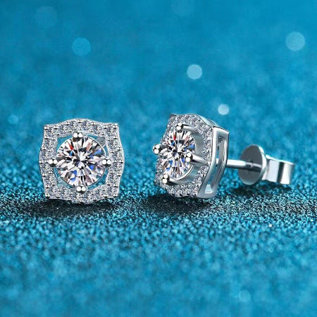 Florie Moissanite Earrings whitegold