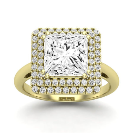 Tulip Diamond Matching Band Only (does Not Include Engagement Ring) For Ring With Princess Center yellowgold