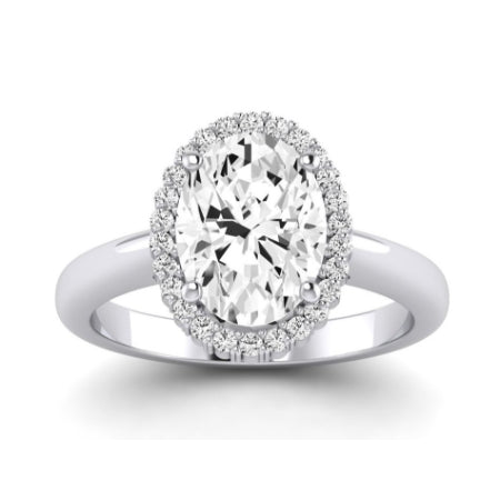 Calla Lily Moissanite Matching Band Only (does Not Include Engagement Ring) For Ring With Oval Center whitegold