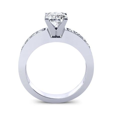 Eliza Diamond Matching Band Only (engagement Ring Not Included) For Ring With Cushion Center whitegold