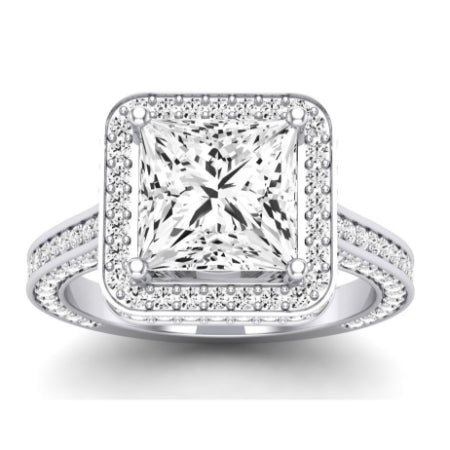 Buttercup Moissanite Matching Band Only (does Not Include Engagement Ring)  For Ring With Princess Center whitegold