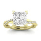 Iris Moissanite Matching Band Only (does Not Include Engagement Ring) For Ring With Princess Center yellowgold