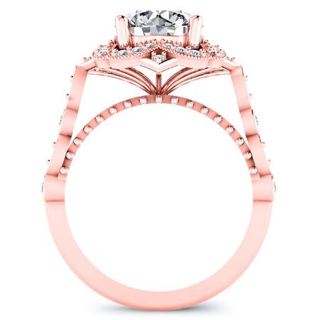 Hana Moissanite Matching Band Only (engagement Ring Not Included) For Ring With Round Center rosegold