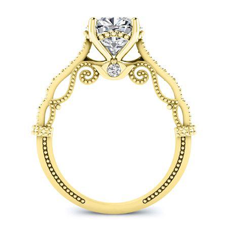 Laylani Moissanite Matching Band Only (engagement Ring Not Included) For Ring With Cushion Center yellowgold