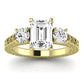 Belladonna Diamond Matching Band Only (does Not Include Engagement Ring) For Ring With Emerald Center yellowgold