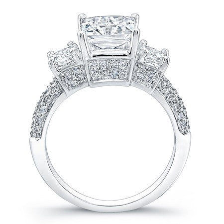Daffodil Moissanite Matching Band Only (engagement Ring Not Included) For Ring With Princess Center whitegold