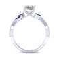 Alba Moissanite Matching Band Only (engagement Ring Not Included) For Ring With Princess Center whitegold