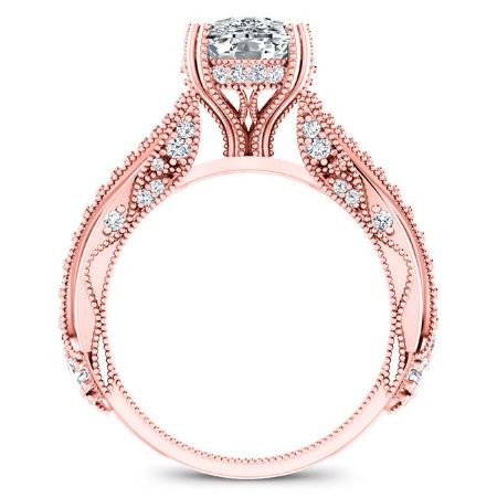 Tansy Moissanite Matching Band Only (engagement Ring Not Included) For Ring With Cushion Center rosegold