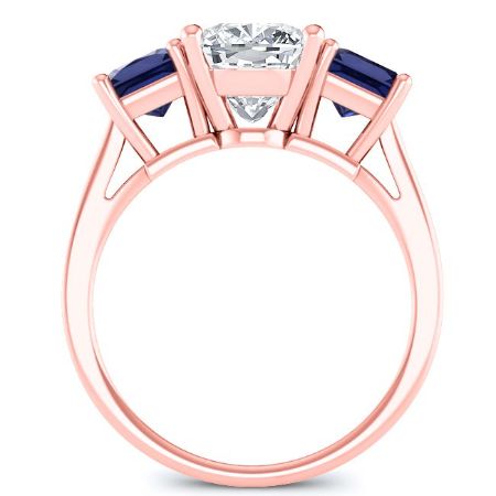 Ilex Moissanite Matching Band Only (engagement Ring Not Included) For Ring With Cushion Center rosegold