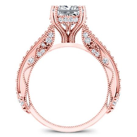 Tansy Moissanite Matching Band Only (engagement Ring Not Included) For Ring With Princess Center rosegold