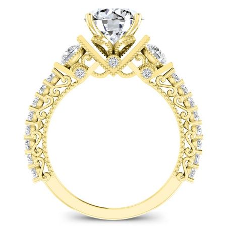 Belle Moissanite Matching Band Only (engagement Ring Not Included) For Ring With Round Center yellowgold