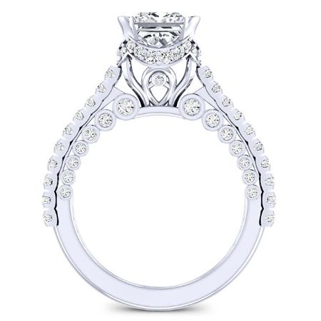 Garland Diamond Matching Band Only (engagement Ring Not Included) For Ring With Princess Center whitegold