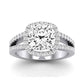 Freesia Moissanite Matching Band Only (does Not Include Engagement Ring) For Ring With Cushion Center whitegold