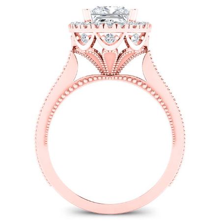 Mawar Diamond Matching Band Only (engagement Ring Not Included) For Ring With Princess Center rosegold