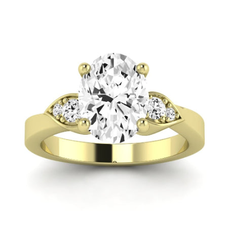 Hibiscus Diamond Matching Band Only (does Not Include Engagement Ring)  For Ring With Oval Center yellowgold
