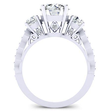 Calix Moissanite Matching Band Only (engagement Ring Not Included) For Ring With Round Center whitegold