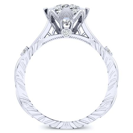 Arbor Moissanite Matching Band Only (engagement Ring Not Included) For Ring With Cushion Center whitegold