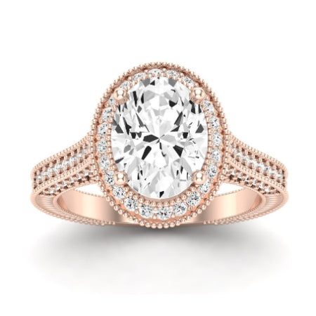 Wallflower Diamond Matching Band Only ( Engagement Ring Not Included) For Ring With Oval Center rosegold