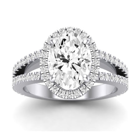 Freesia Diamond Matching Band Only (does Not Include Engagement Ring) For Ring With Oval Center whitegold