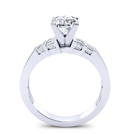 Carnation Diamond Matching Band Only (engagement Ring Not Included) For Ring With Cushion Center whitegold