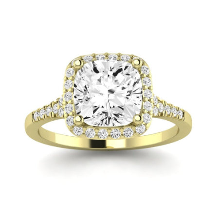 Desert Rose Moissanite Matching Band Only (engagement Ring Not Included) For Ring With Cushion Center yellowgold