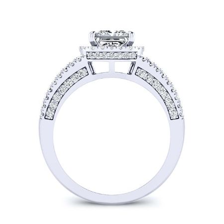 Honesty Diamond Matching Band Only (engagement Ring Not Included) For Ring With Round Center whitegold