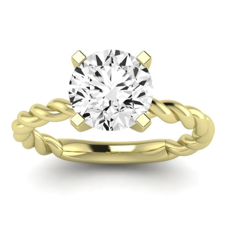 Balsam Moissanite Matching Band Only (does Not Include Engagement Ring) For Ring With Round Center yellowgold